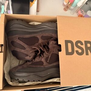 yeezy boots in the color oil